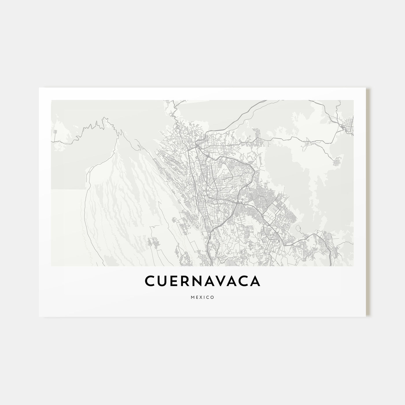 Cuernavaca Map Landscape Poster