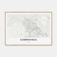 Cuernavaca Map Landscape Poster