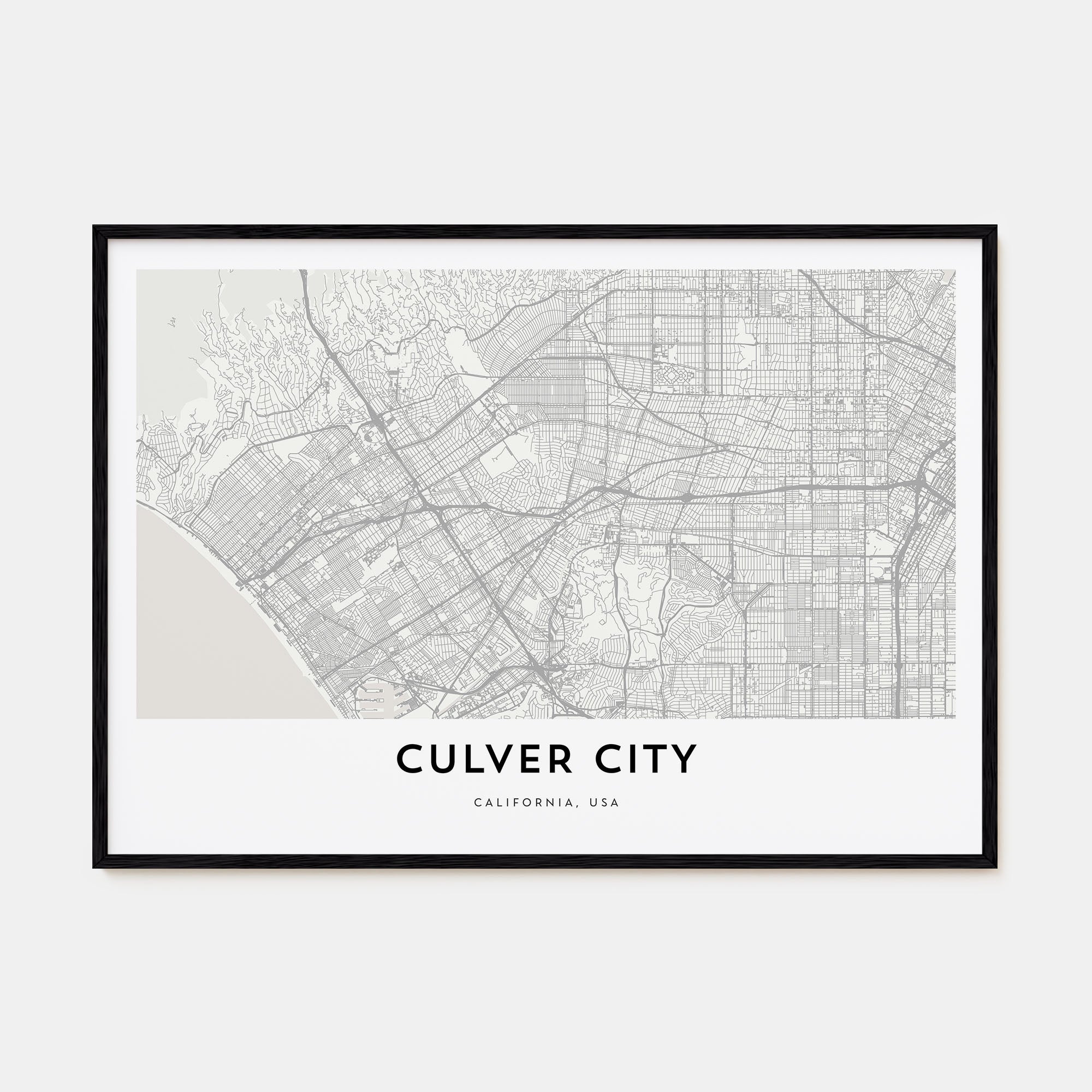 Culver City Map Landscape Poster