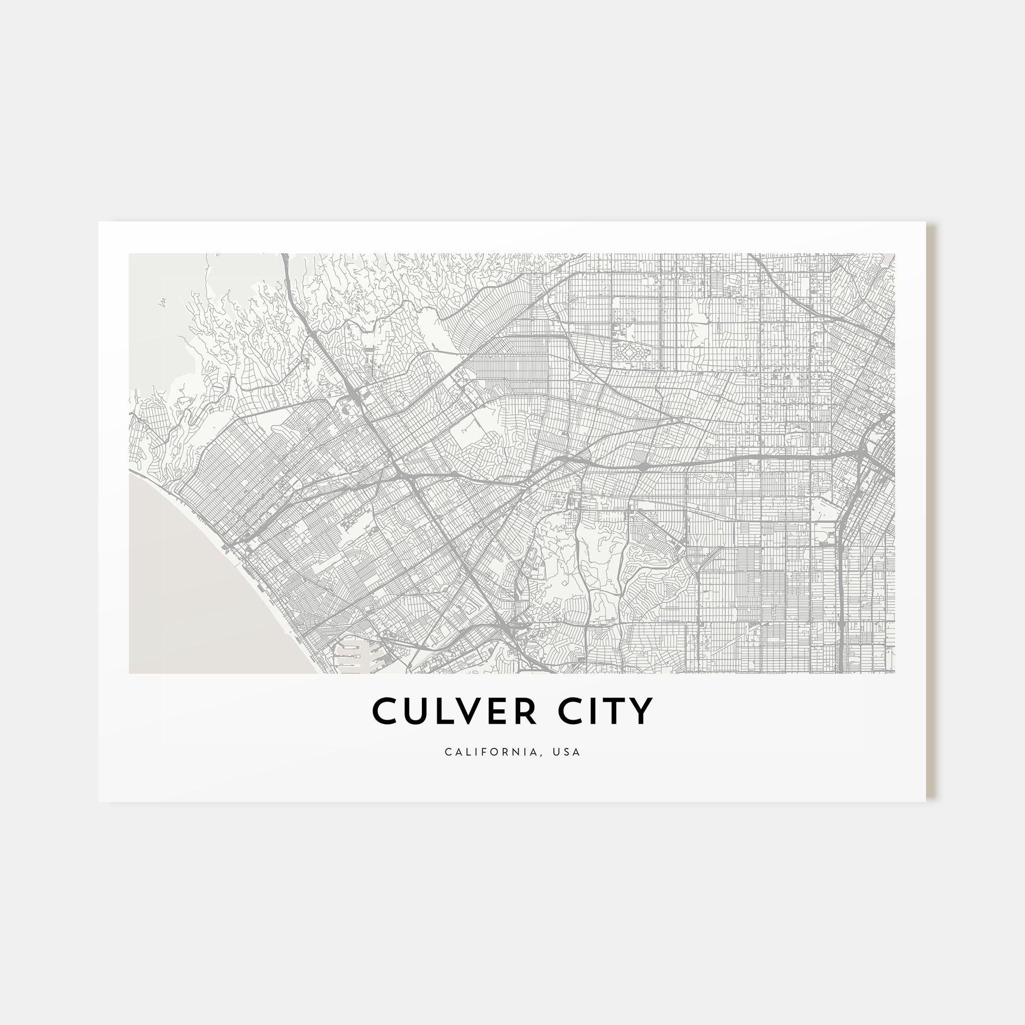 Culver City Map Landscape Poster