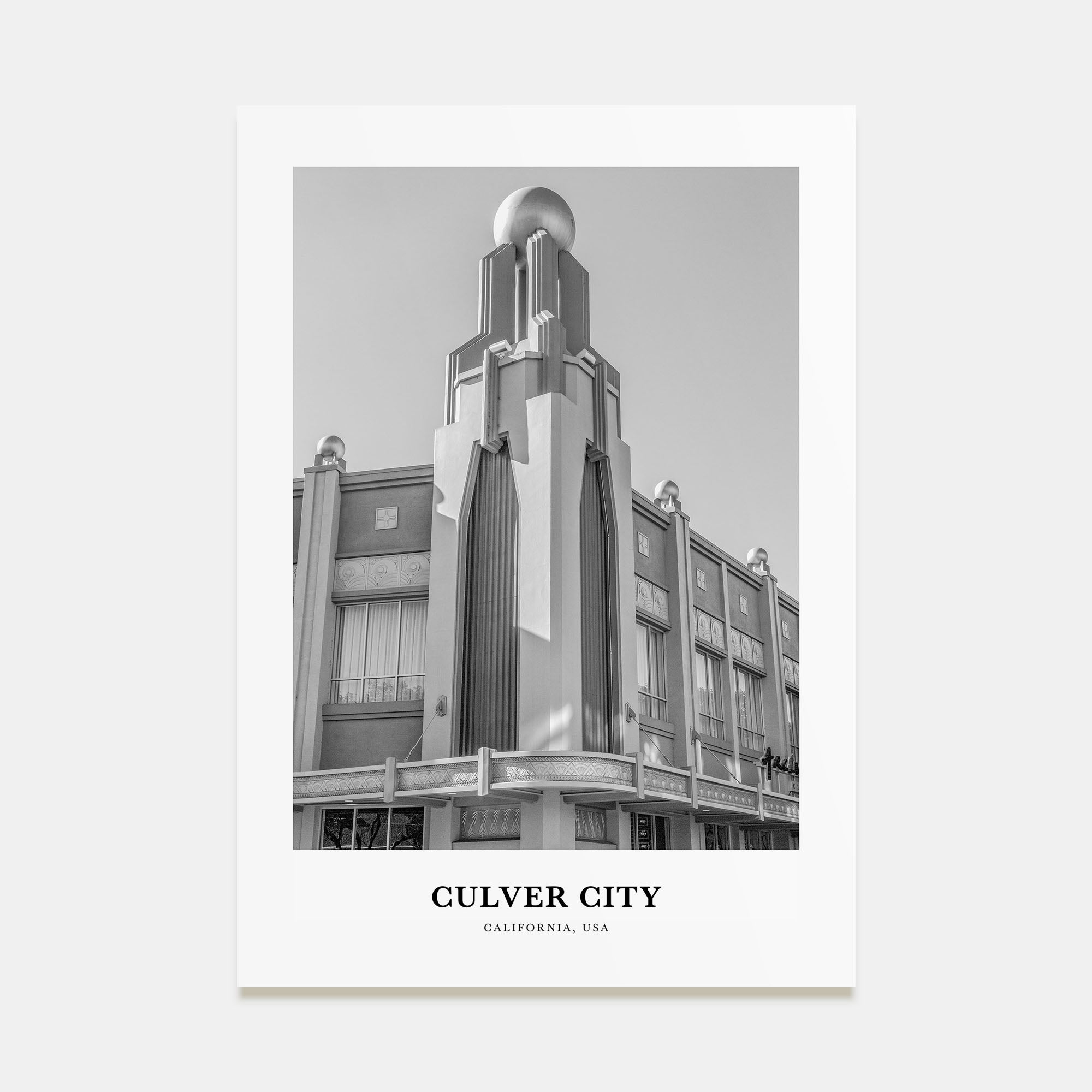 Culver City Portrait B&W Poster