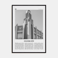 Culver City Travel B&W Poster