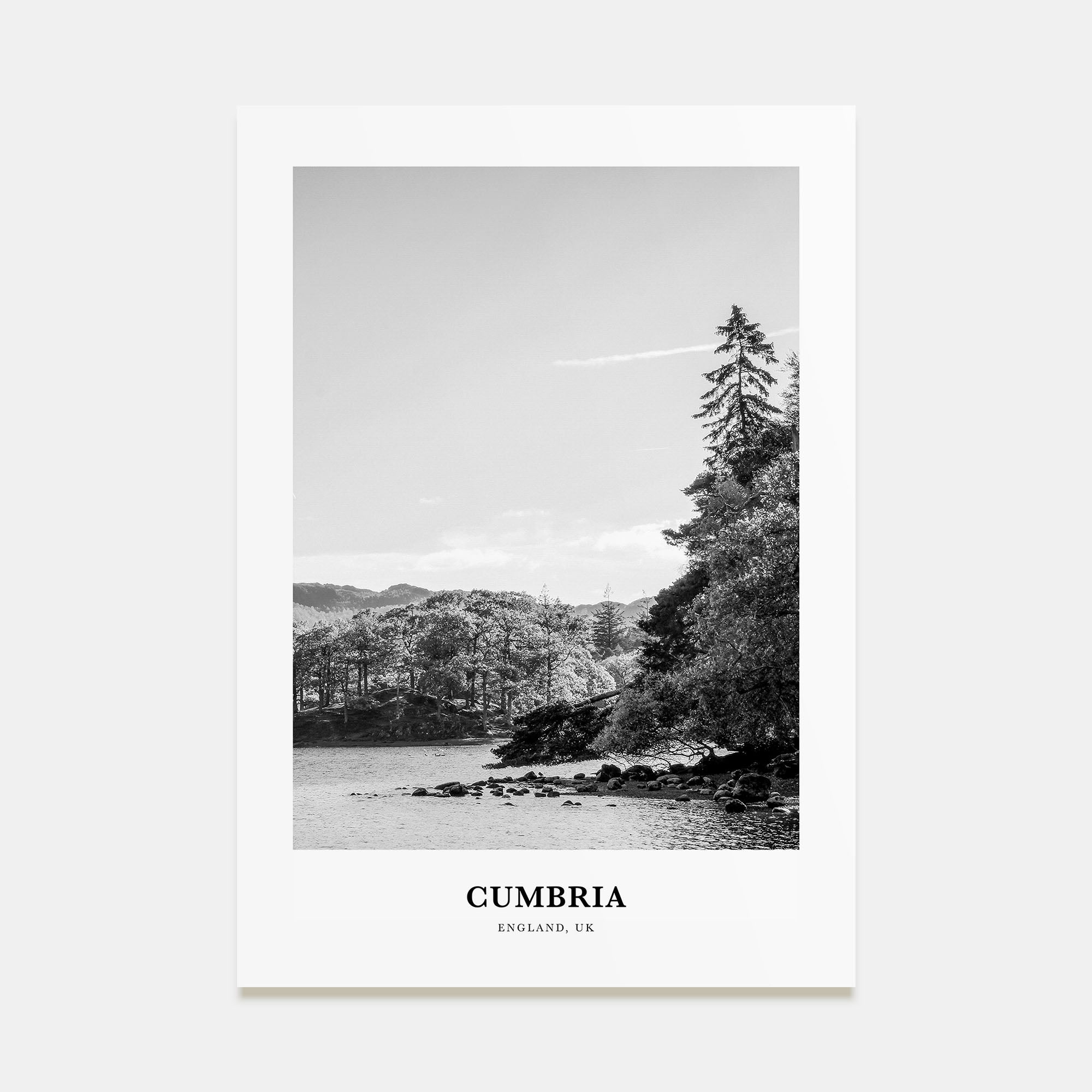 Cumbria Portrait B&W Poster