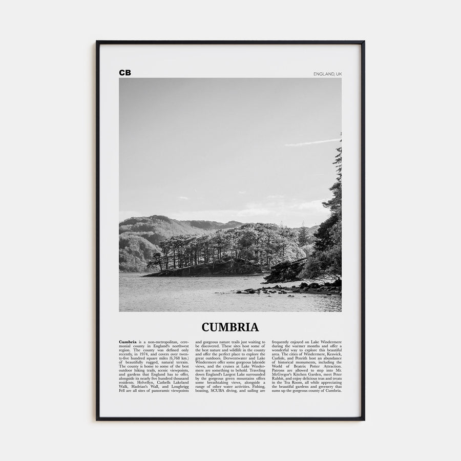Cumbria Travel B&W Poster