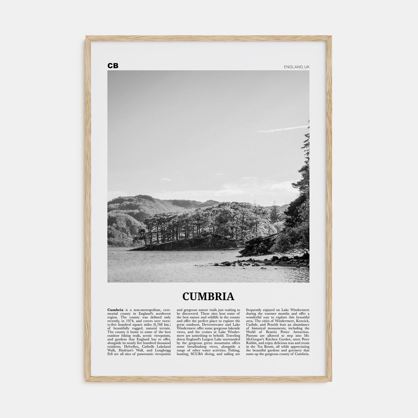 Cumbria Travel B&W Poster