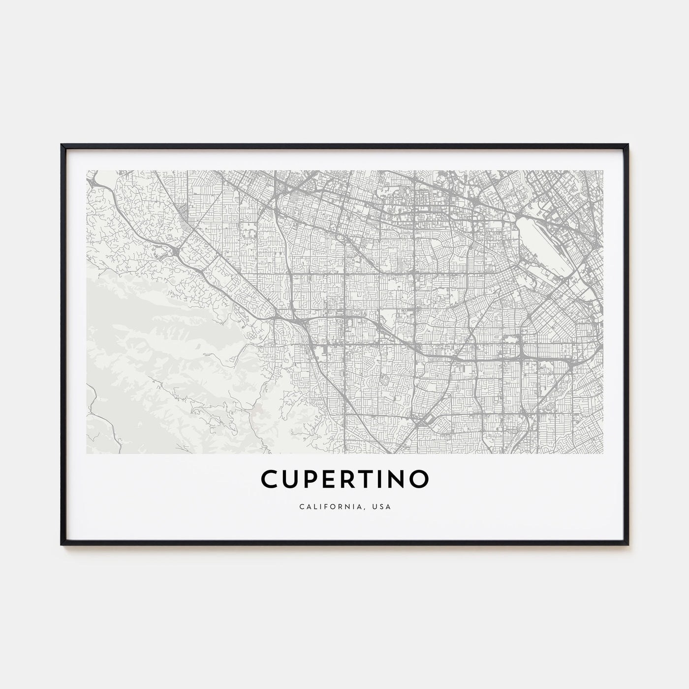 Cupertino Map Landscape Poster