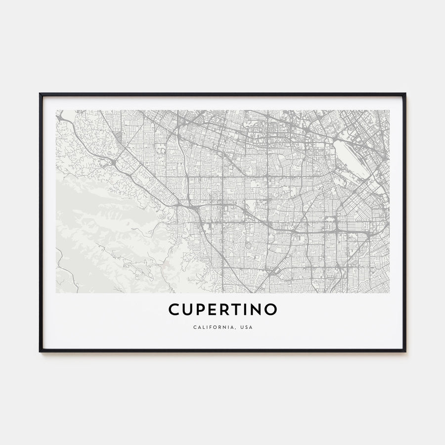 Cupertino Map Landscape Poster