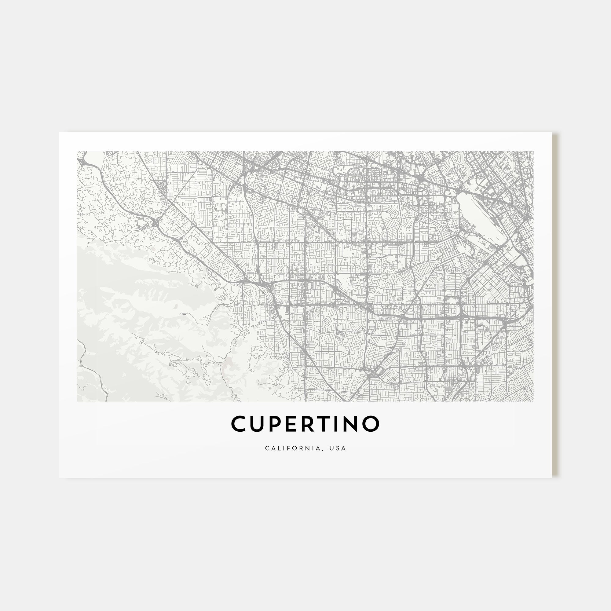 Cupertino Map Landscape Poster