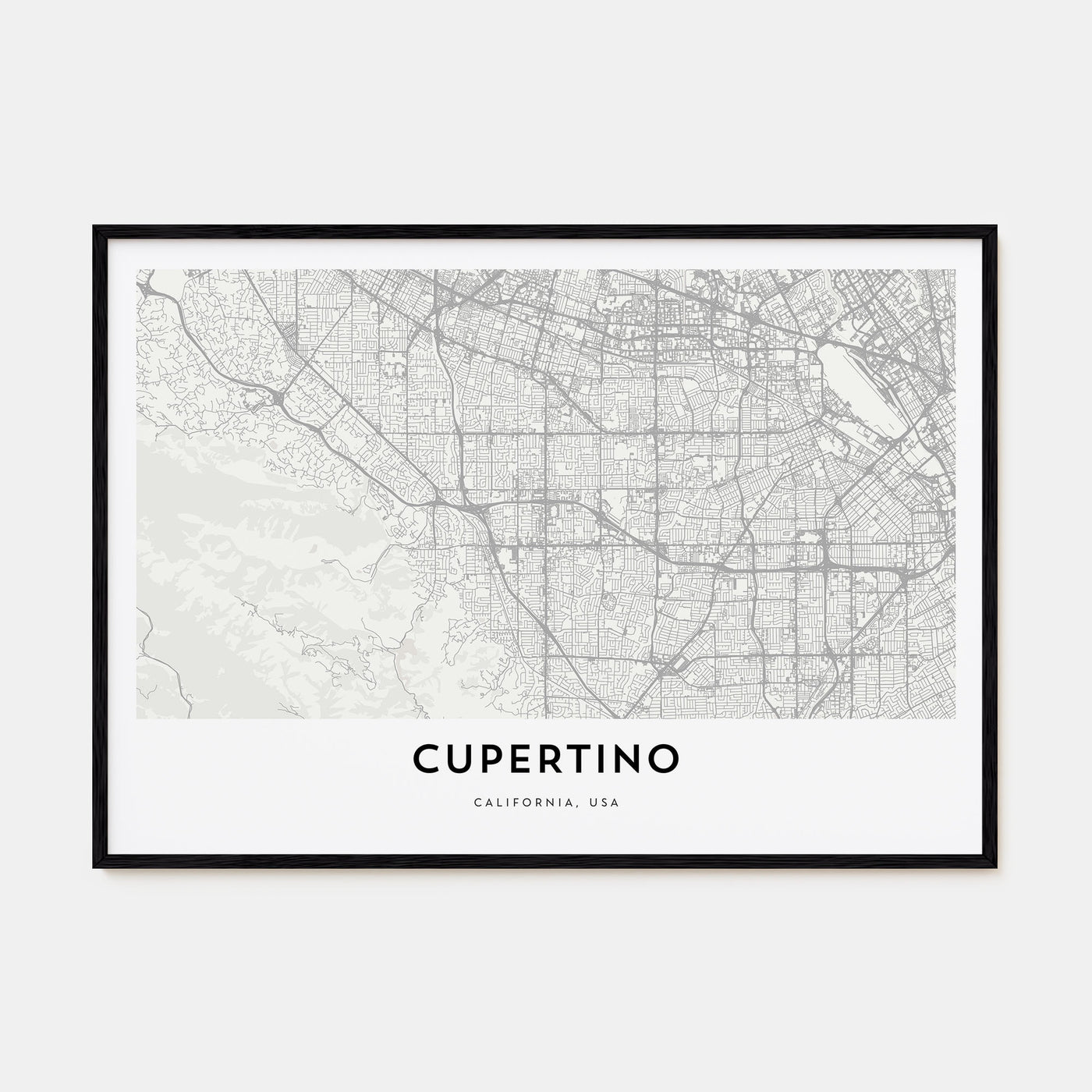 Cupertino Map Landscape Poster