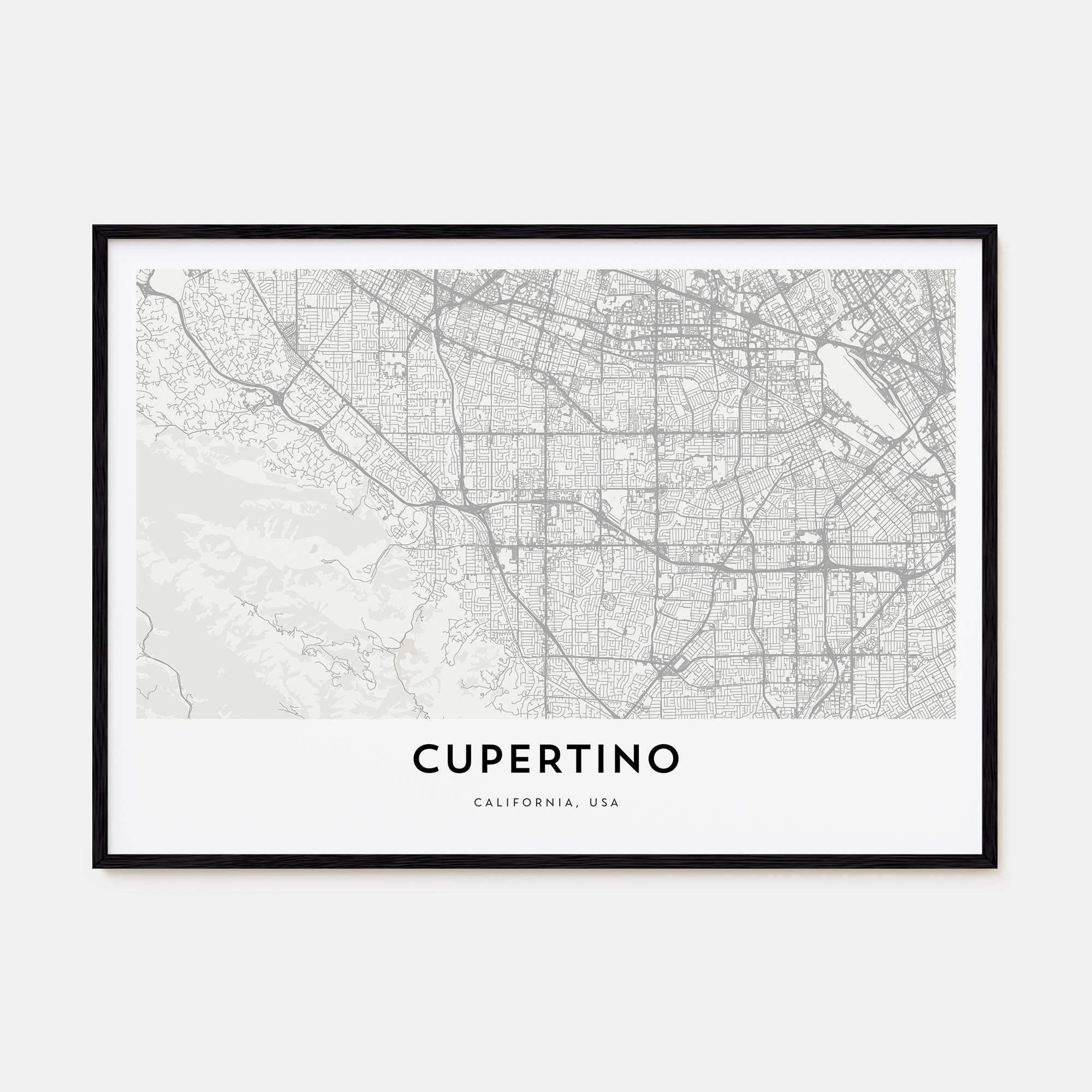 Cupertino Map Landscape Poster