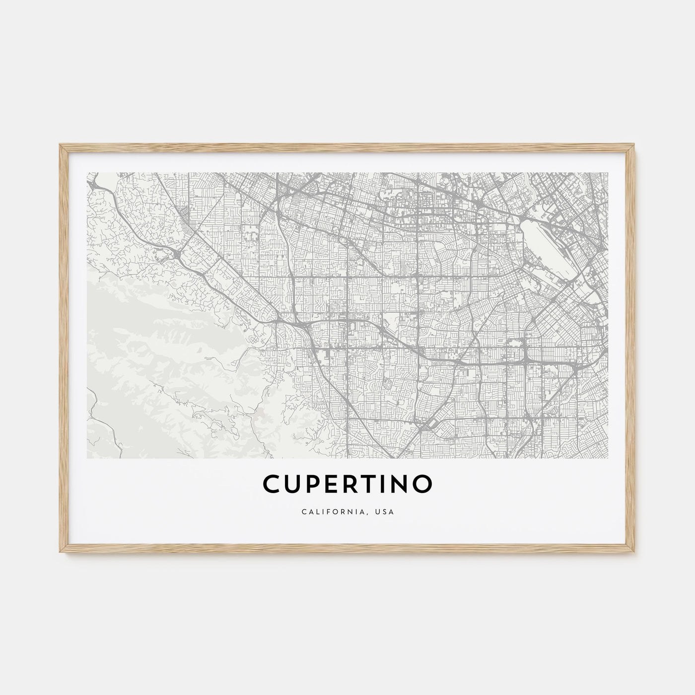 Cupertino Map Landscape Poster
