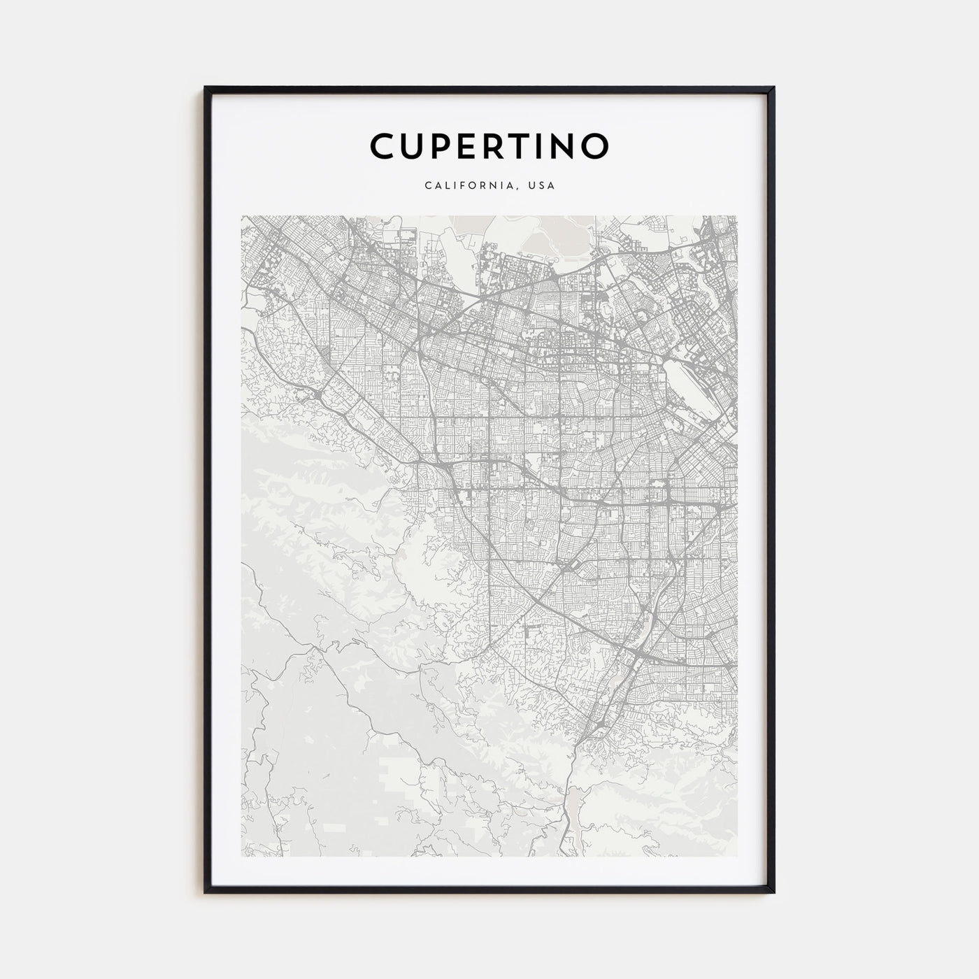 Cupertino Map Portrait Poster