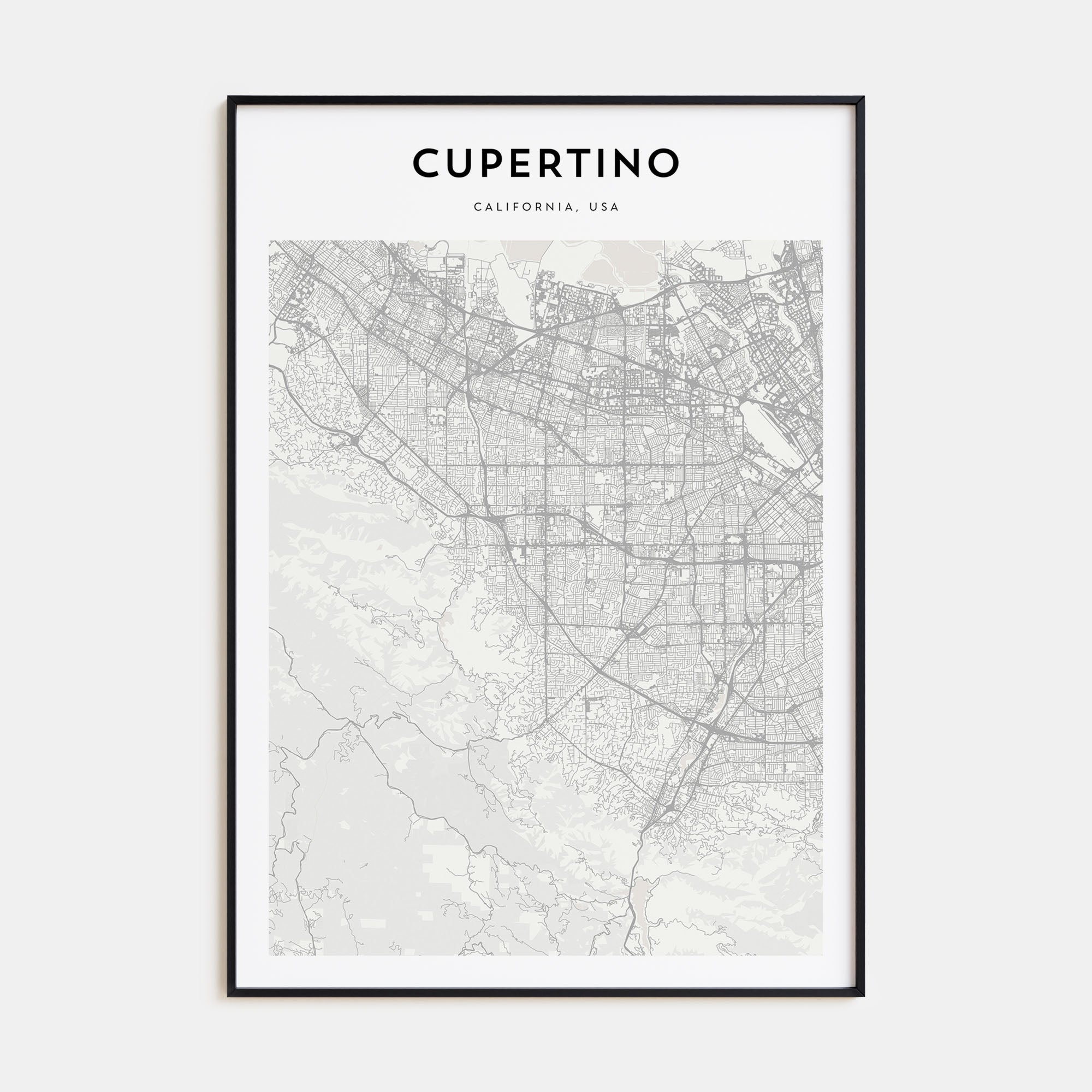 Cupertino Map Portrait Poster