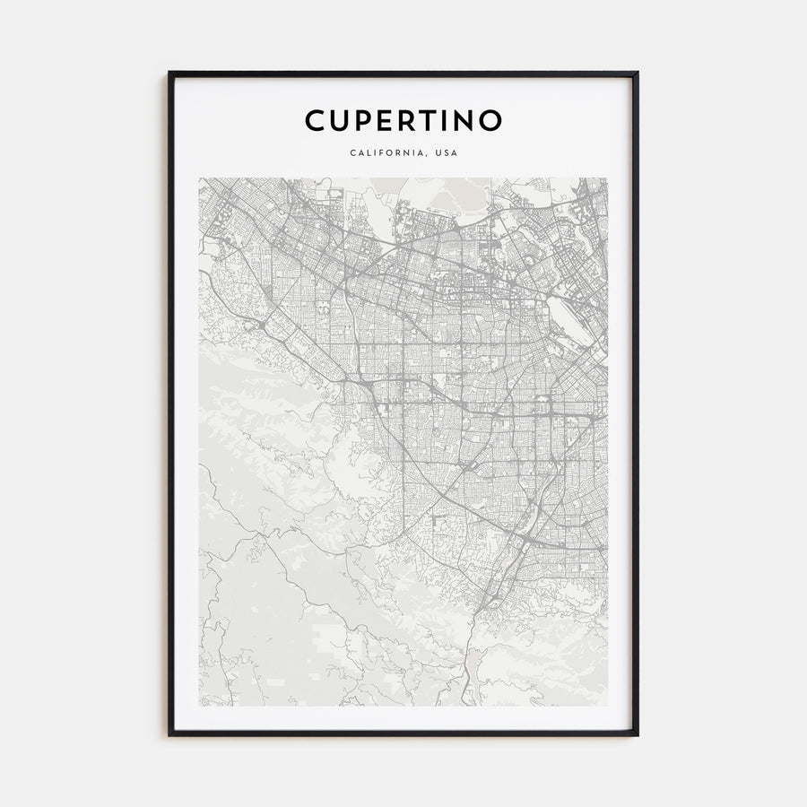 Cupertino Map Portrait Poster