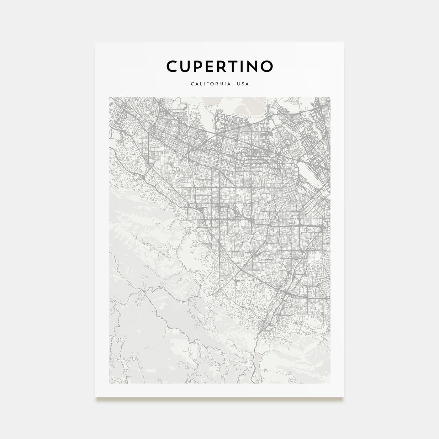 Cupertino Map Portrait Poster