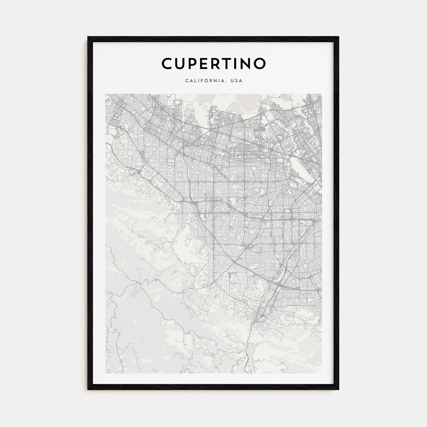 Cupertino Map Portrait Poster