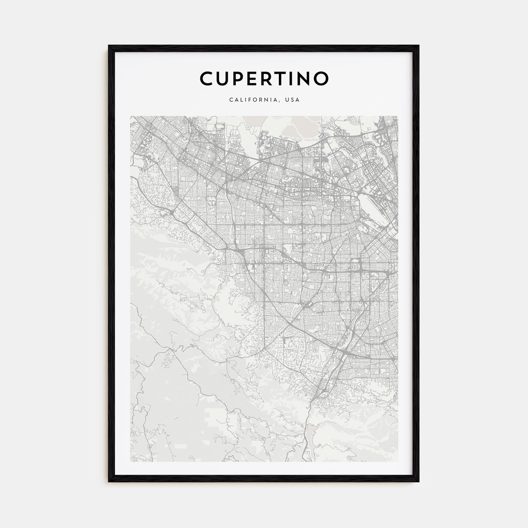 Cupertino Map Portrait Poster
