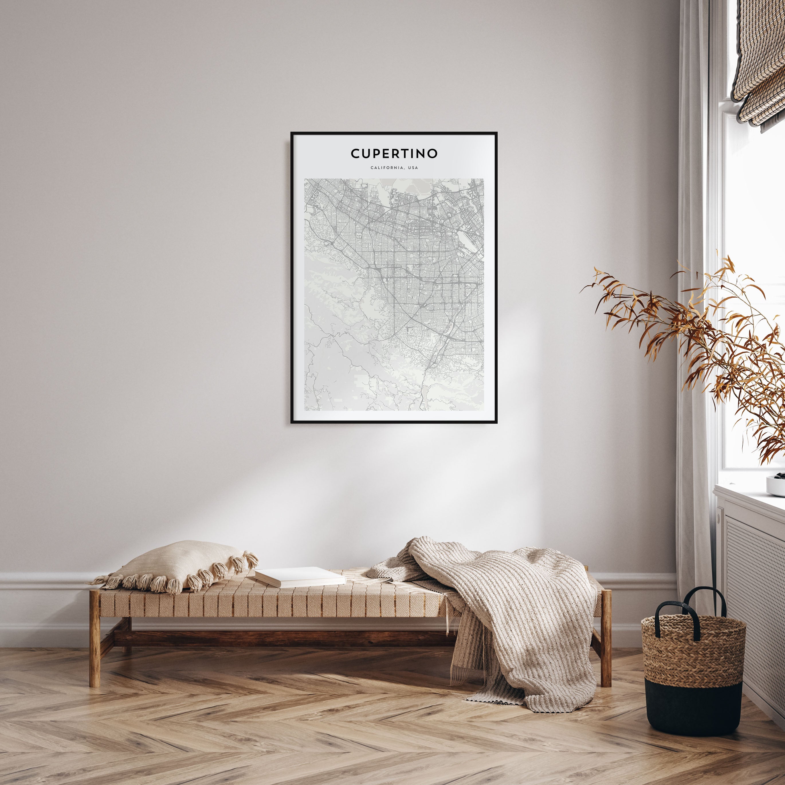 Cupertino Map Portrait Poster