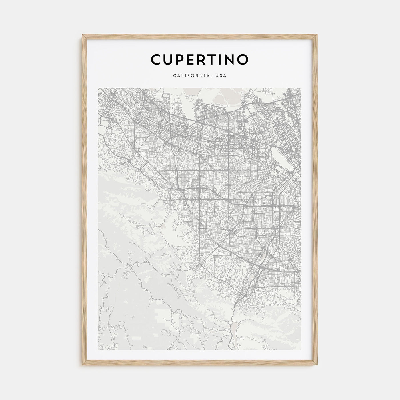 Cupertino Map Portrait Poster