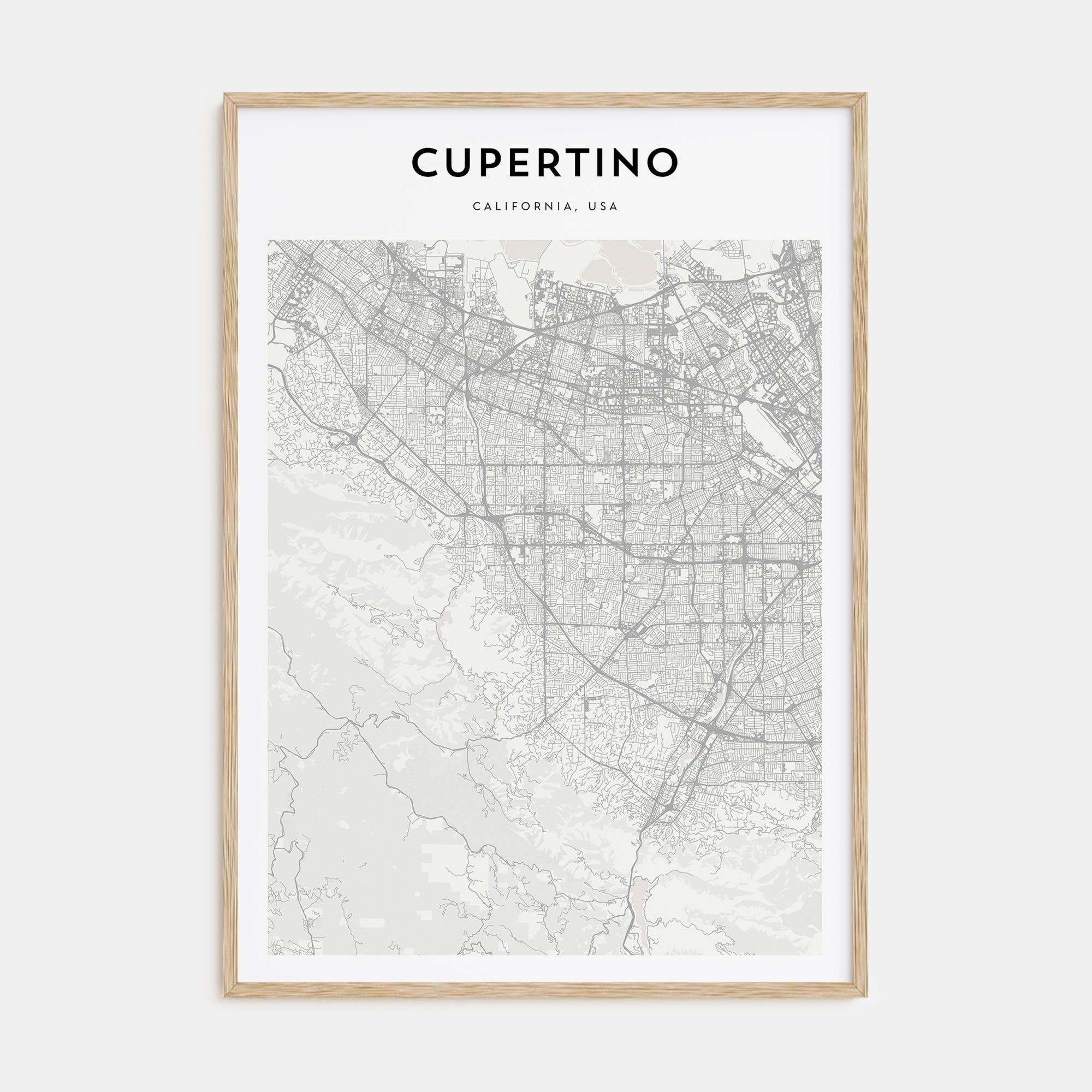 Cupertino Map Portrait Poster