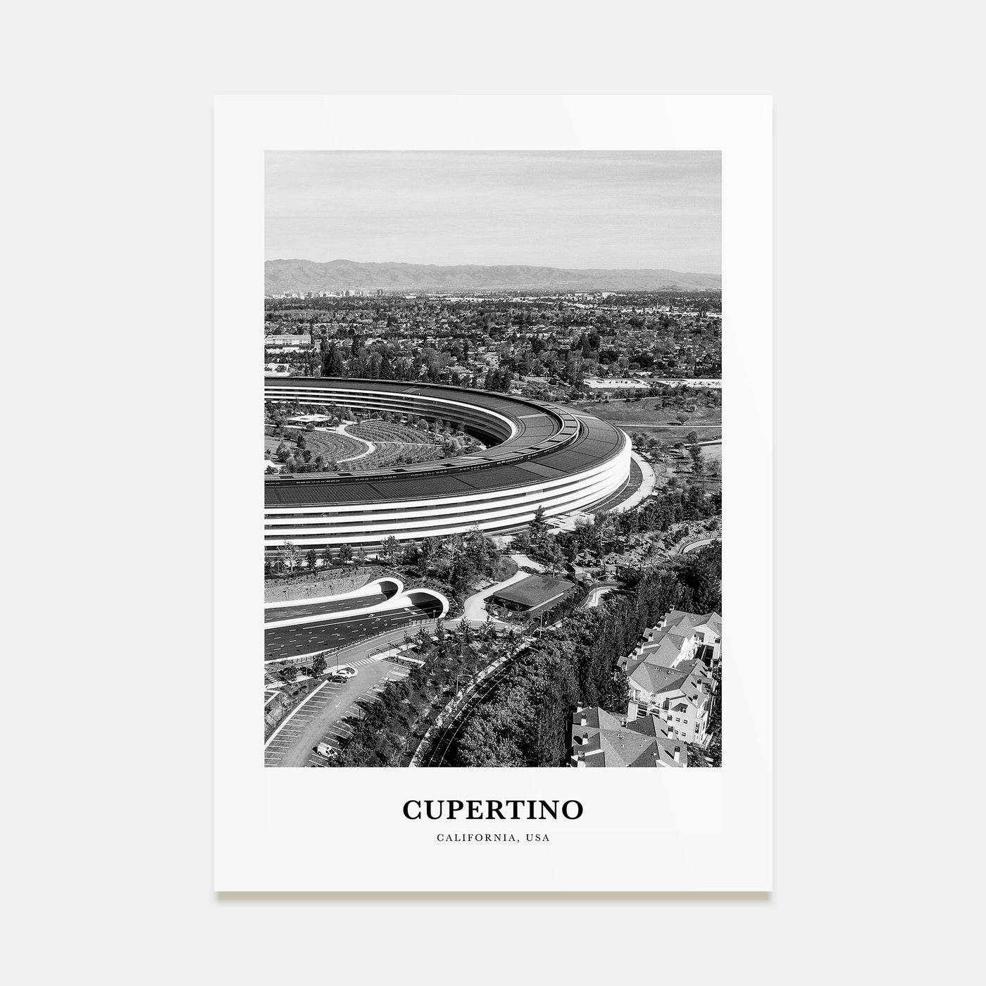 Cupertino Portrait B&W Poster