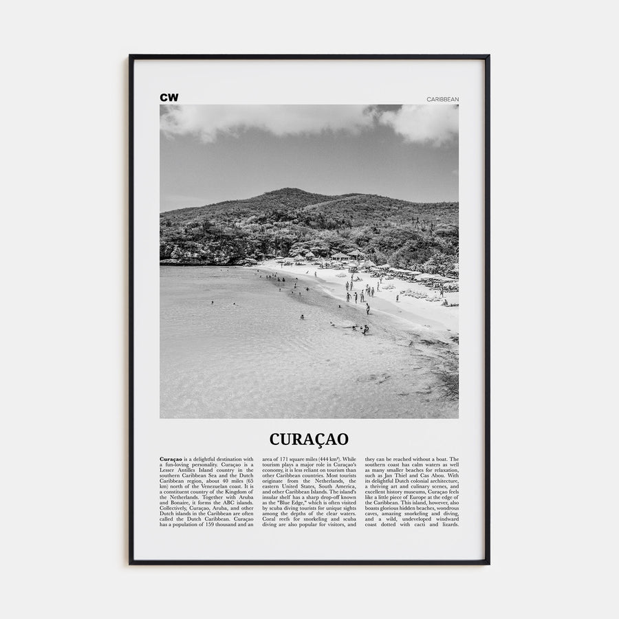 Curaçao Travel B&W Poster