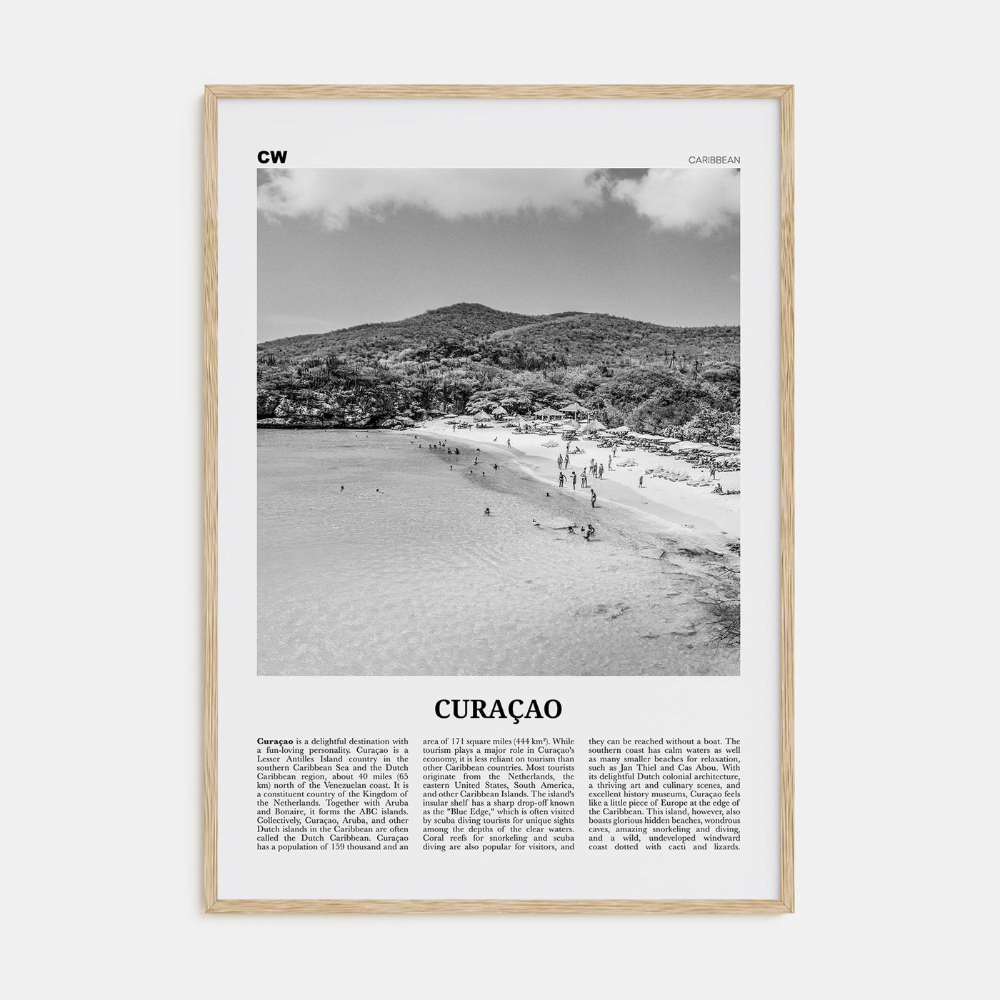 Curaçao Travel B&W Poster