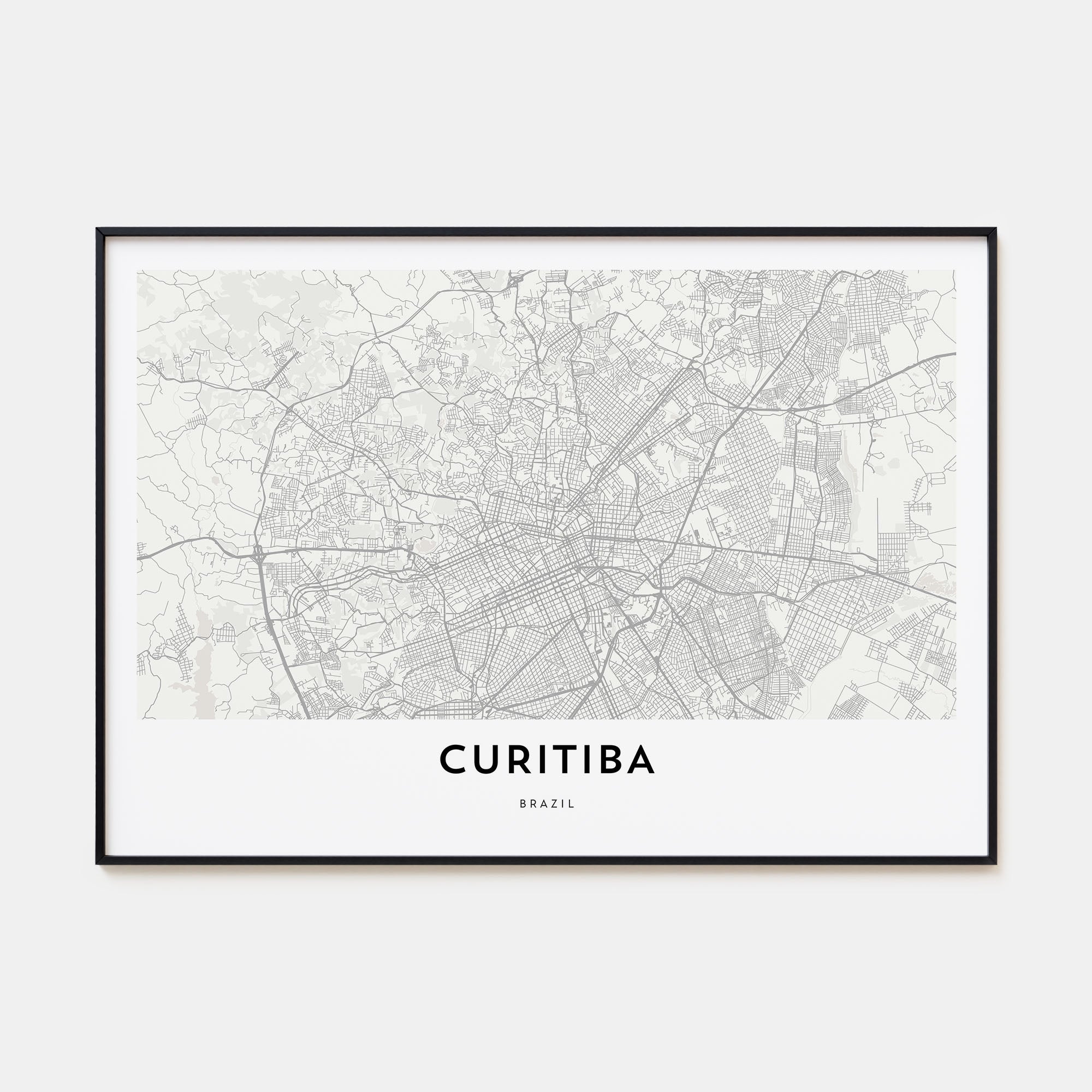 Curitiba Map Landscape Poster