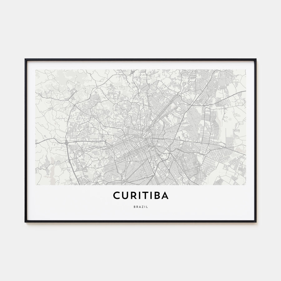 Curitiba Map Landscape Poster