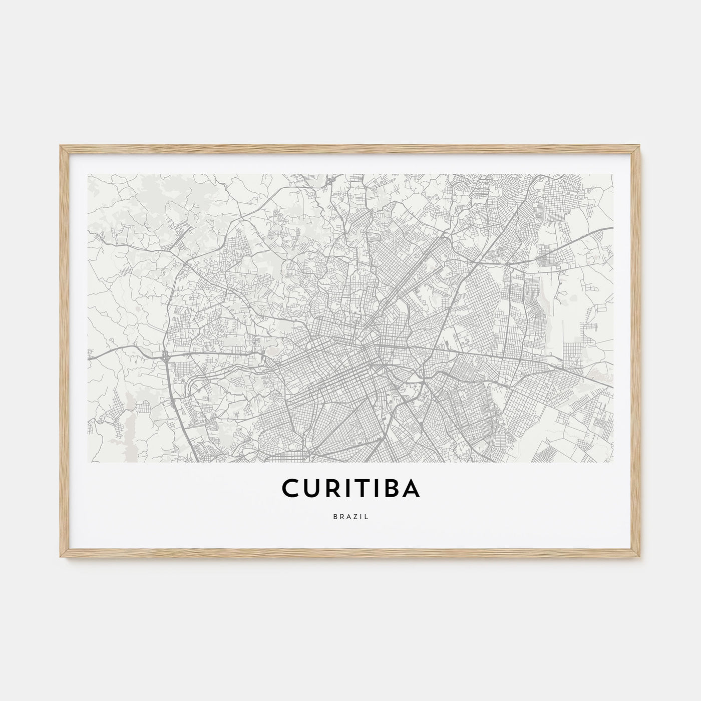 Curitiba Map Landscape Poster
