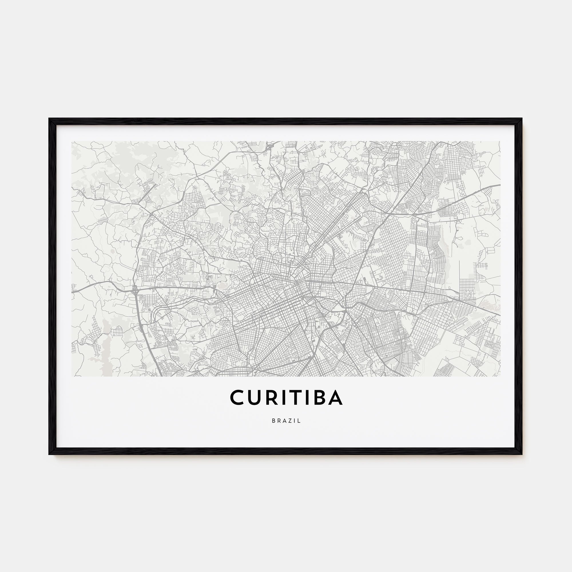 Curitiba Map Landscape Poster
