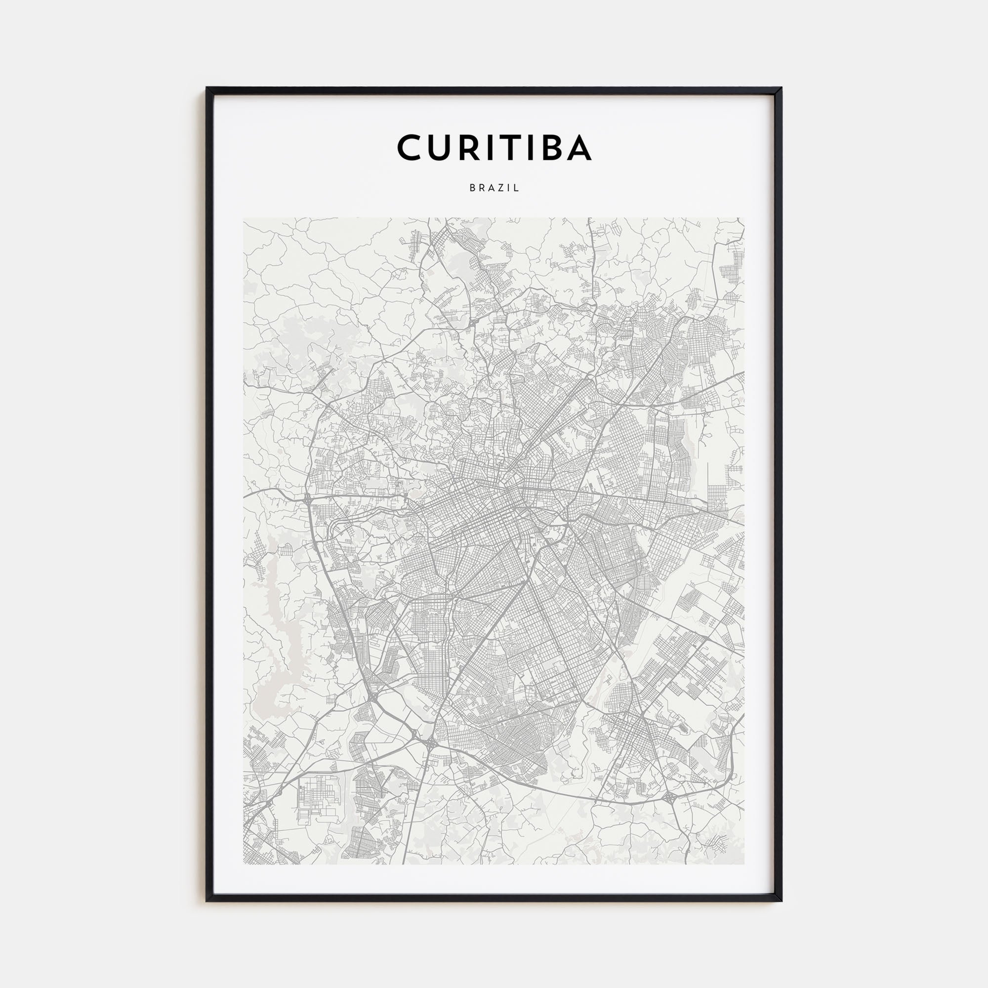 Curitiba Map Portrait Poster