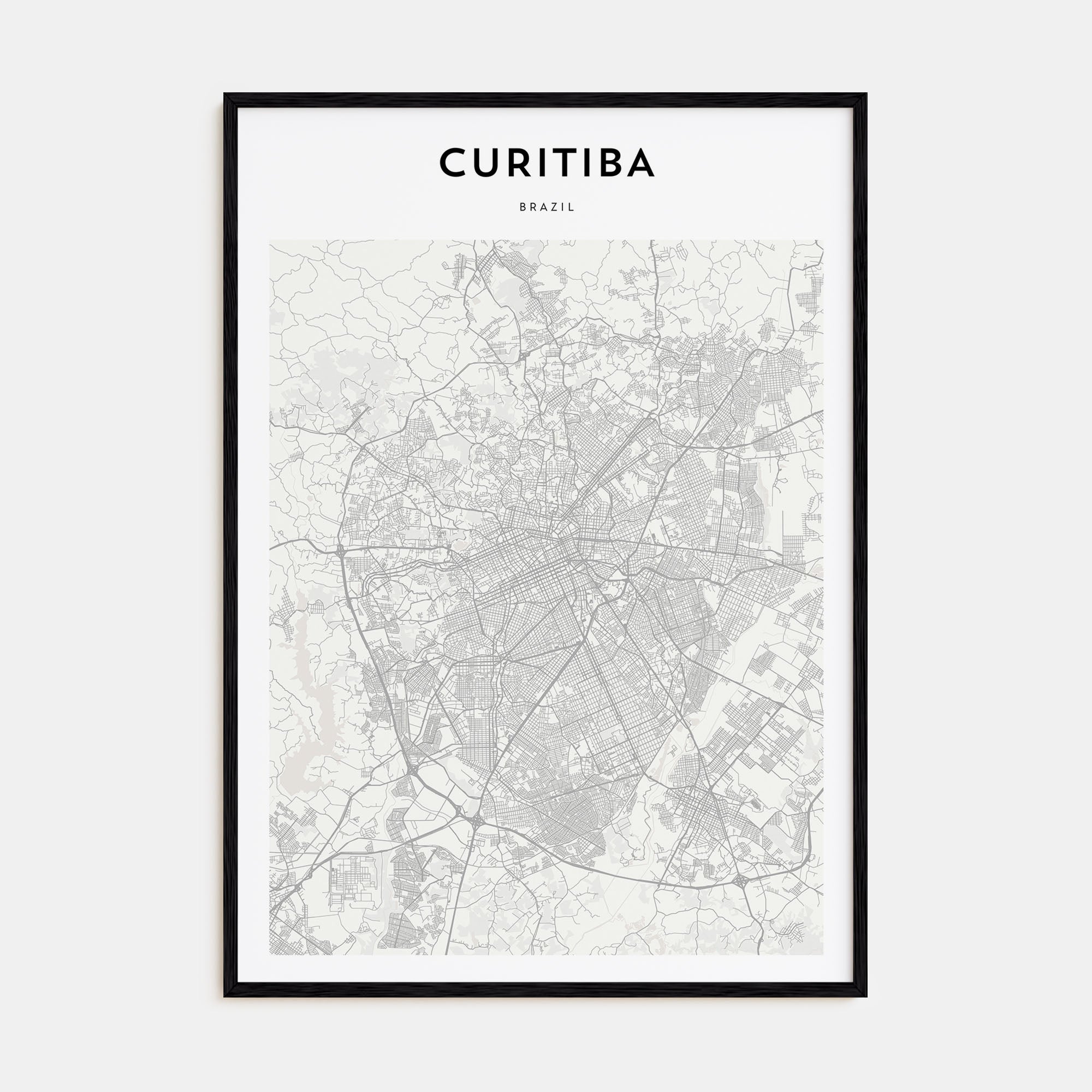 Curitiba Map Portrait Poster