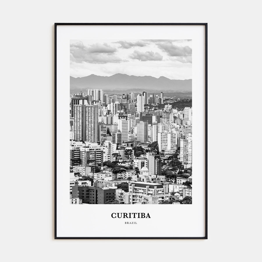 Curitiba Portrait B&W Poster