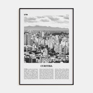 Curitiba Travel B&W Poster