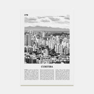 Curitiba Travel B&W Poster