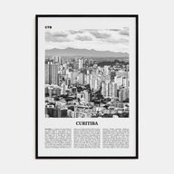 Curitiba Travel B&W Poster