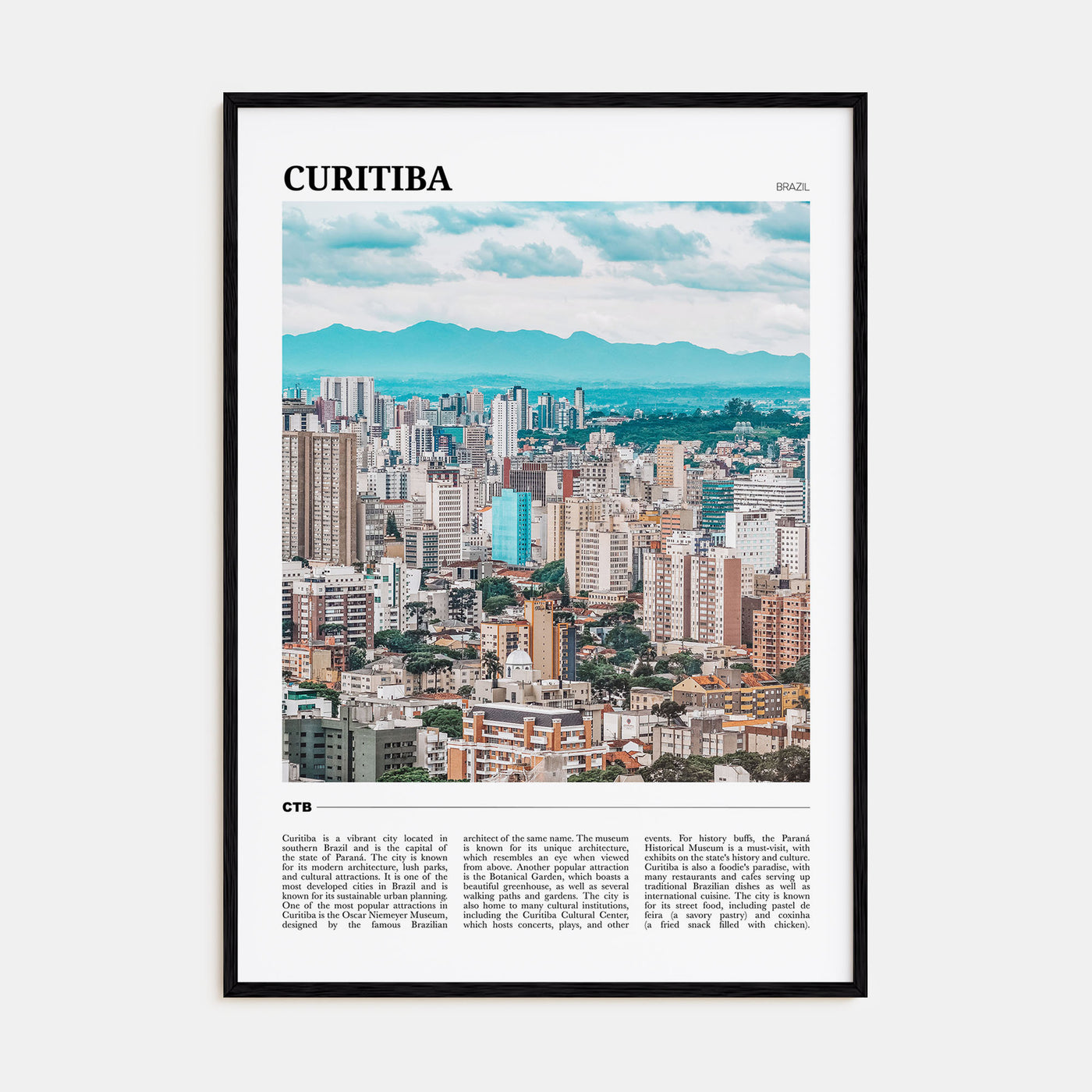 Curitiba Travel Color Poster