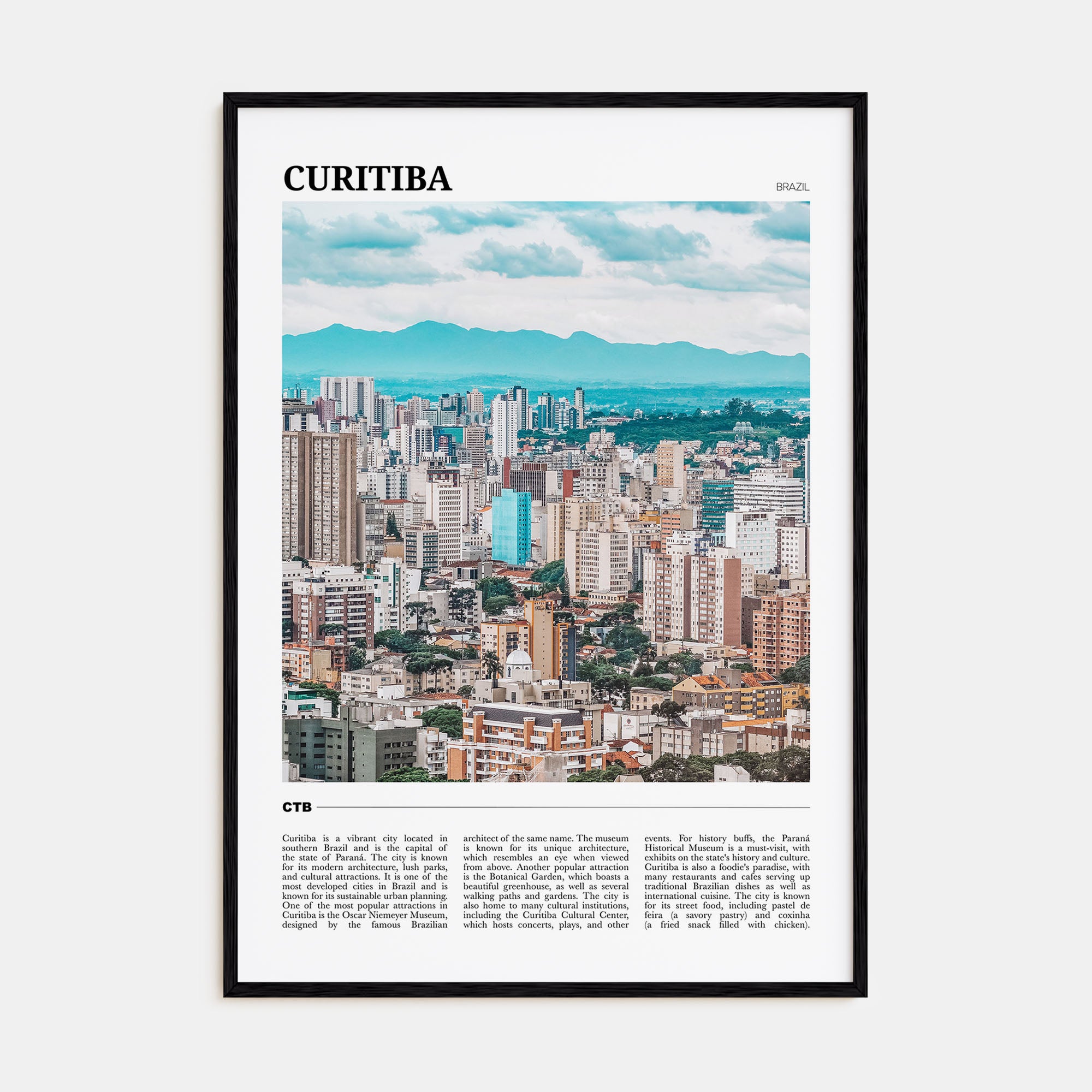 Curitiba Travel Color Poster