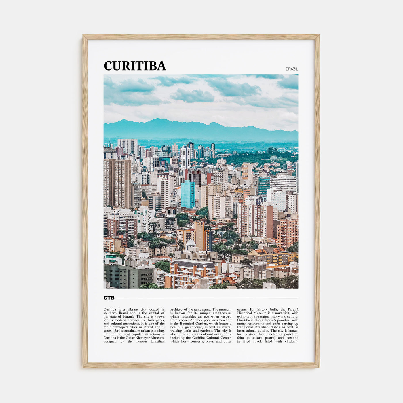 Curitiba Travel Color Poster