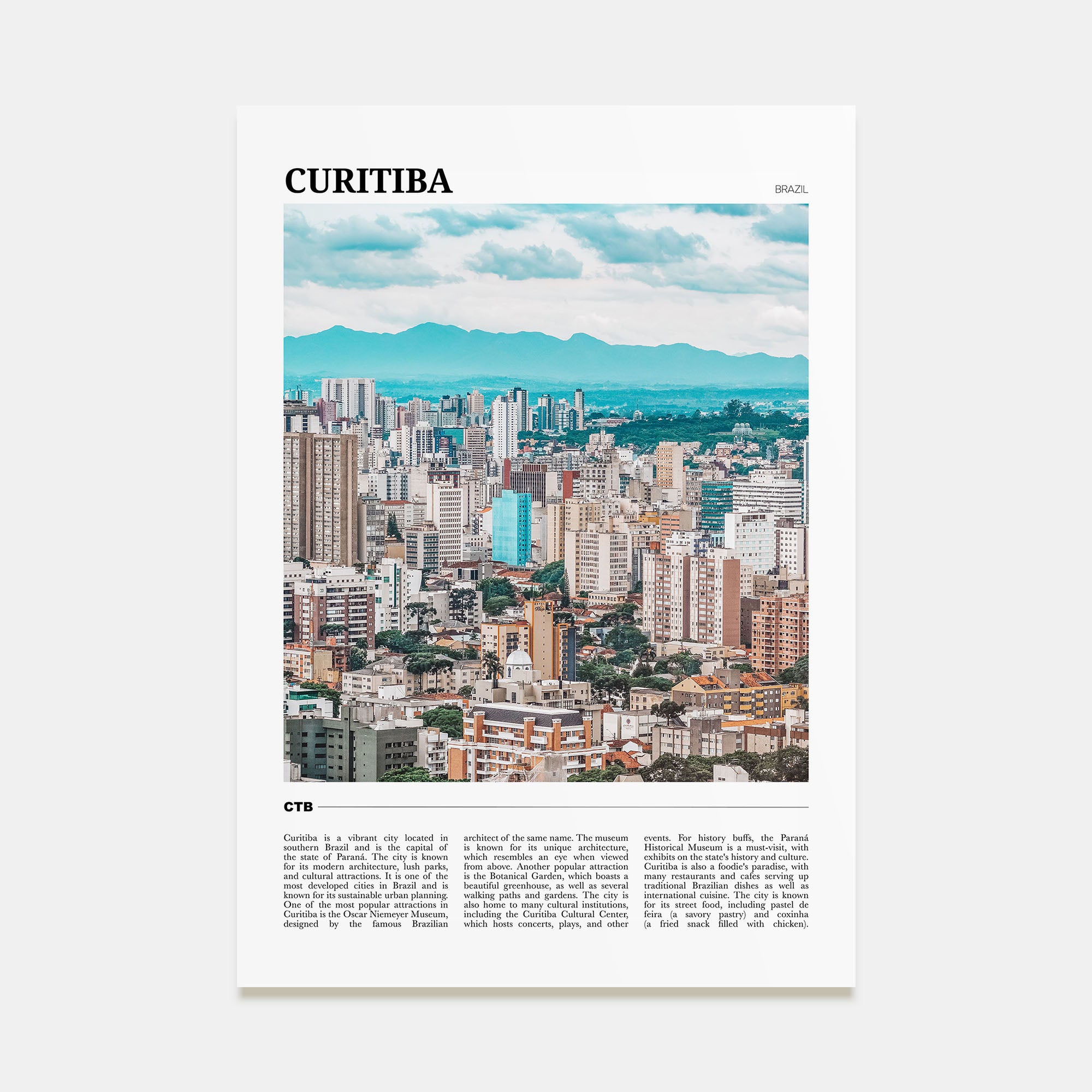 Curitiba Travel Color Poster
