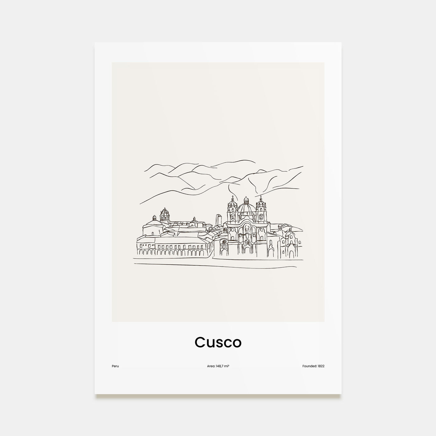 Cusco Drawn Poster