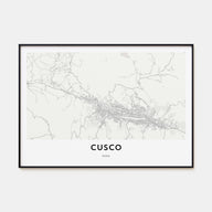 Cusco Map Landscape Poster