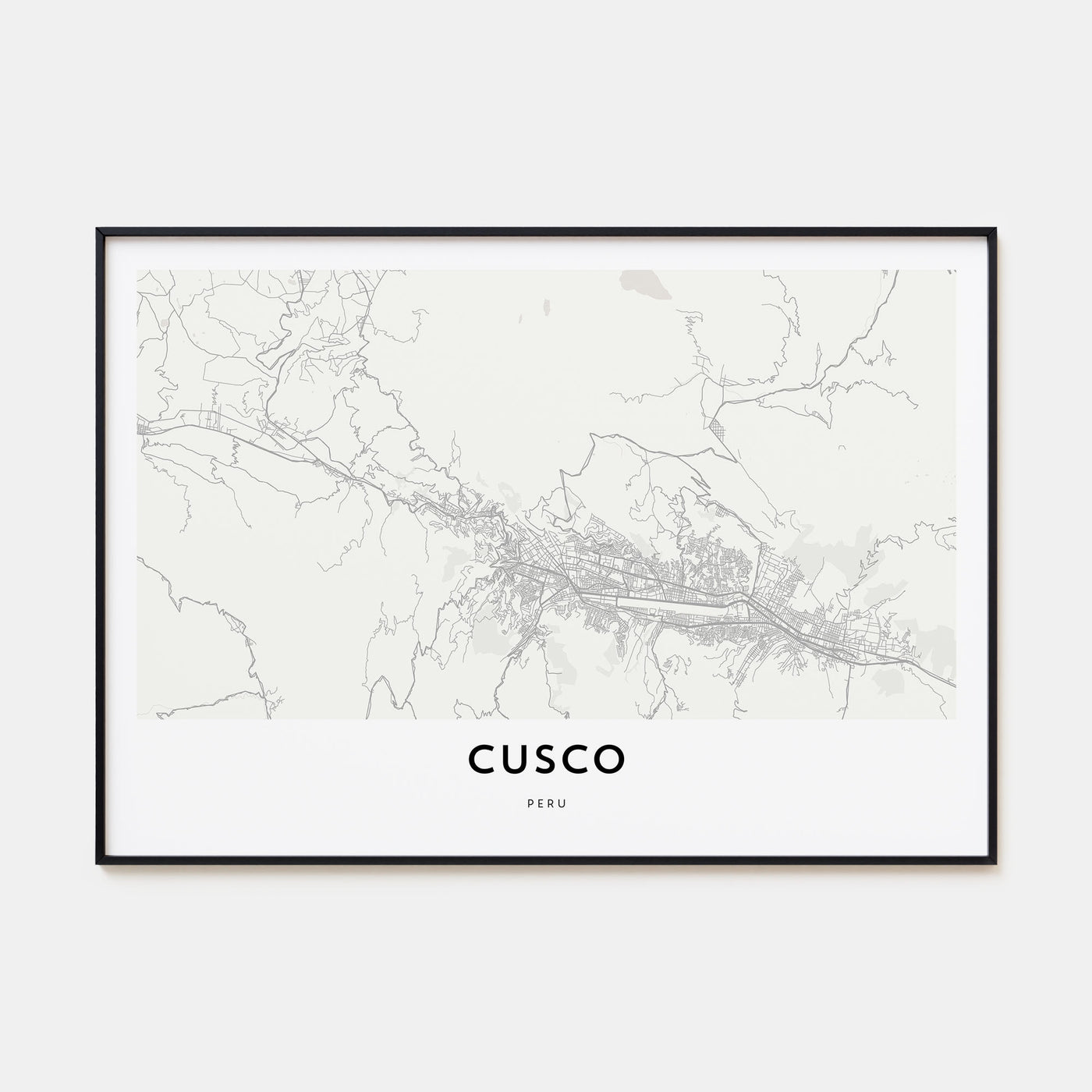 Cusco Map Landscape Poster