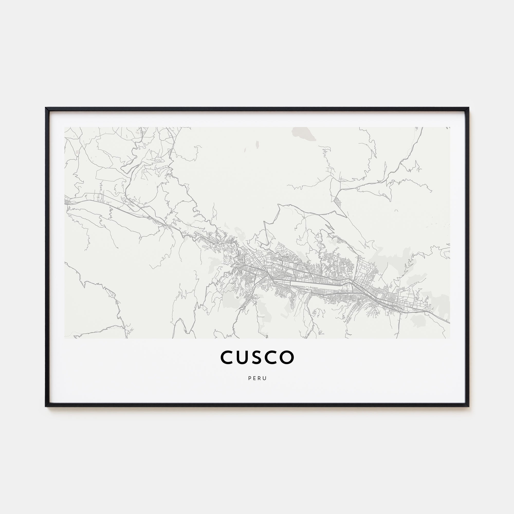 Cusco Map Landscape Poster