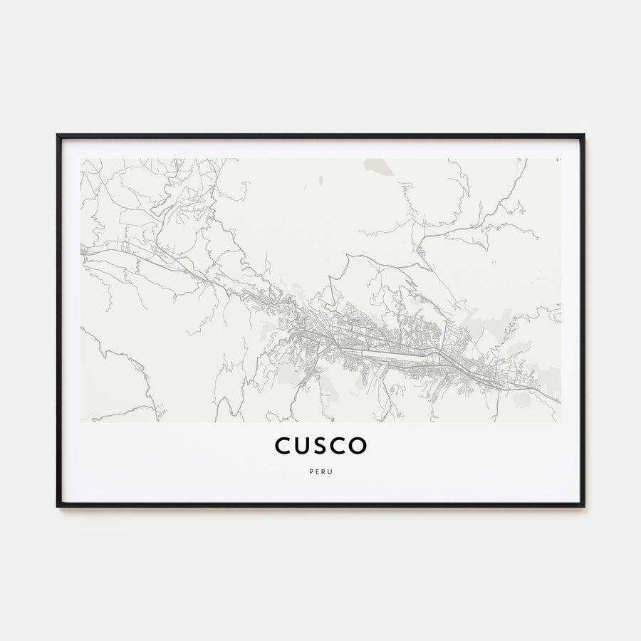 Cusco Map Landscape Poster
