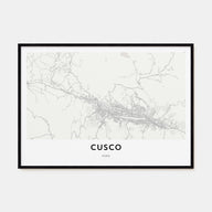 Cusco Map Landscape Poster