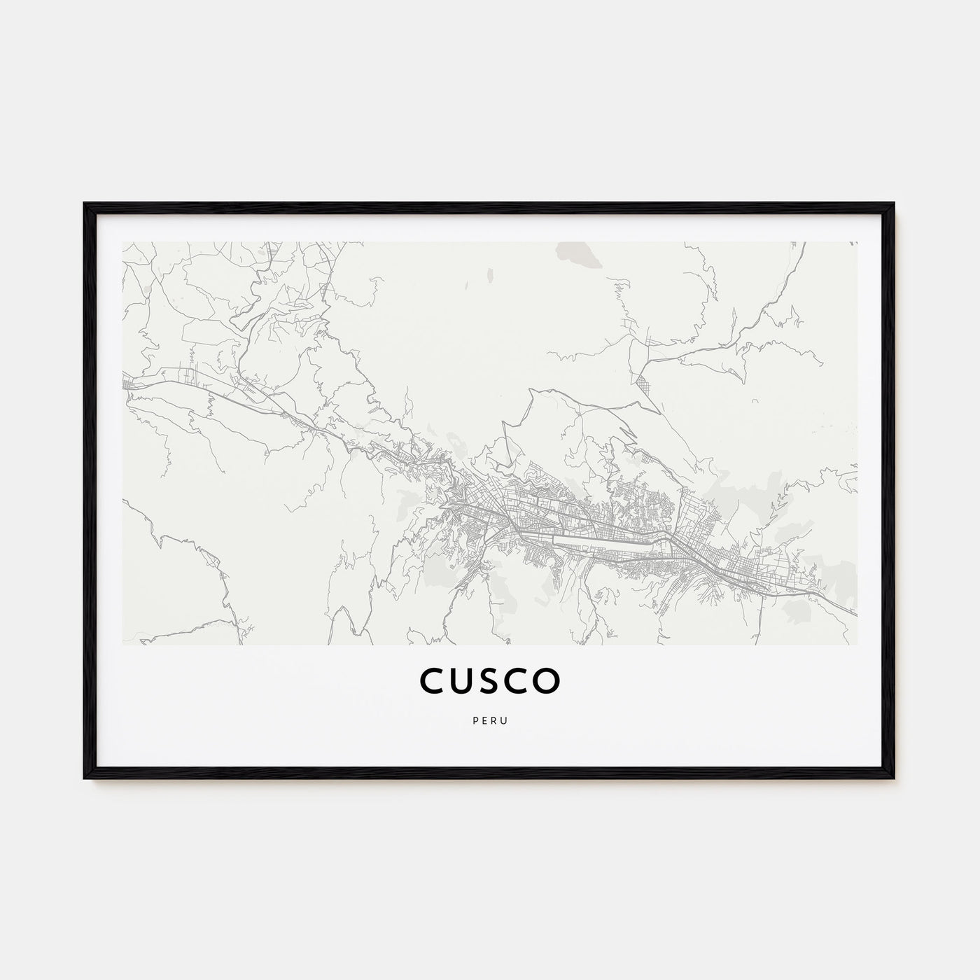 Cusco Map Landscape Poster