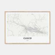 Cusco Map Landscape Poster
