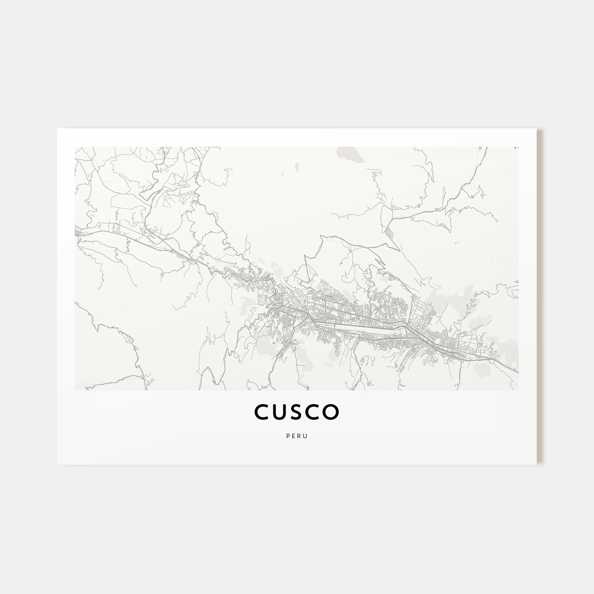 Cusco Map Landscape Poster
